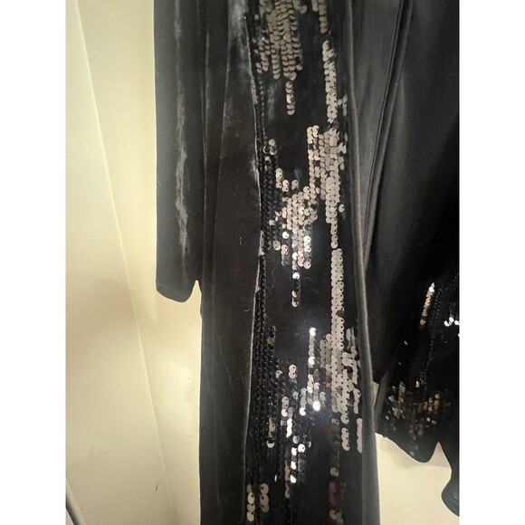 marc new york andrew marc velvet sequin open front cardigan/duster one size - Picture 2 of 9